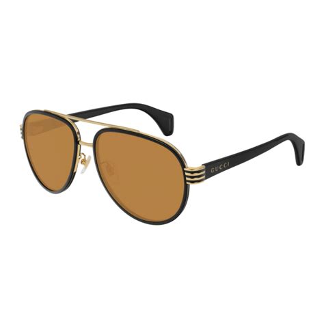 gucci gg0447s 002|Black Acetate Aviator Sunglasses With Grey .